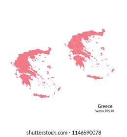 Couple set Map,pink map of greece, vector illustration eps.10