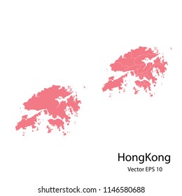 Couple set Map,pink map of hongKong, vector illustration eps.10