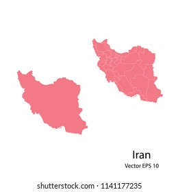 Couple set Map,pink map of iran, vector illustration eps.10