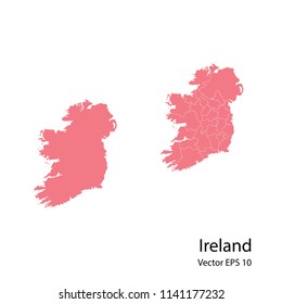 Couple set Map,pink map of ireland, vector illustration eps.10