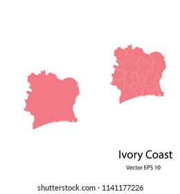 Couple set Map,pink map of ivoryCoast, vector illustration eps.10
