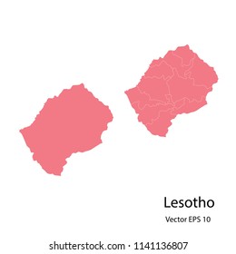 Couple set Map,pink map of lesotho, vector illustration eps.10