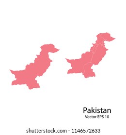 Couple set Map,pink map of pakistan, vector illustration eps.10