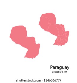 Couple set Map,pink map of paraguay, vector illustration eps.10