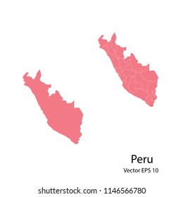 Couple set Map,pink map of peru, vector illustration eps.10