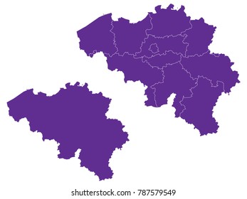 Couple Set Map,Purple Map of Belgium ,Vector EPS10