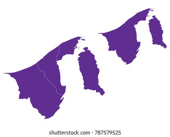 Couple Set Map,Purple Map of Brunei Darussalam ,Vector EPS10