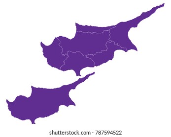 Couple Set Map,Purple Map of Cyprus ,Vector EPS10