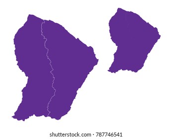 Couple Set Map,Purple Map of French Guiana ,Vector EPS10