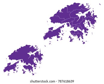 Couple Set Map,Purple Map of Hong Kong ,Vector EPS10
