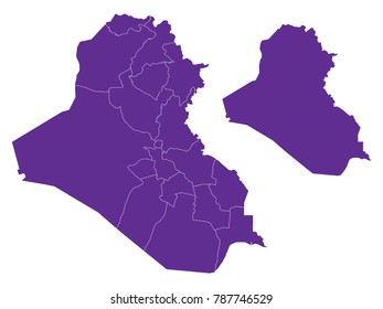 Couple Set Map,Purple Map of Iraq ,Vector EPS10