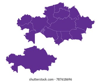 Couple Set Map,Purple Map of Kazakhstan ,Vector EPS10