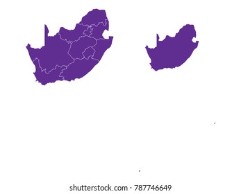 Couple Set Map,Purple Map of South Africa ,Vector EPS10