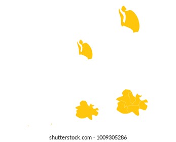 Couple Set Map,Yellow Map of Antigua and Barbuda,Vector EPS10