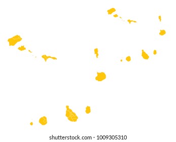 Couple Set Map,Yellow Map of Cape Verde,Vector EPS10