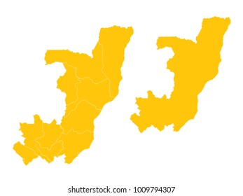 Couple Set Map,Yellow Map of Congo,Vector EPS10