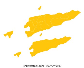 Couple Set Map,Yellow Map of East Timor,Vector EPS10