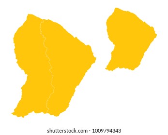 Couple Set Map,Yellow Map of French Guiana,Vector EPS10