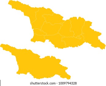 Couple Set Map,Yellow Map of Georgia,Vector EPS10