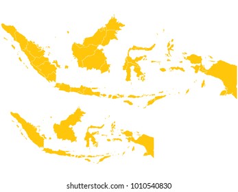 Couple Set Map,Yellow Map of Indonesia,Vector EPS10