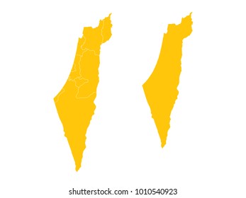 Couple Set Map,Yellow Map of Israel,Vector EPS10