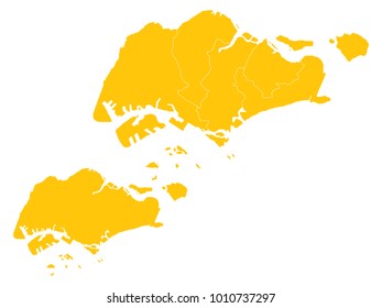 Couple Set Map,Yellow Map of Singapore,Vector EPS10