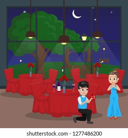 A Couple Share a Gift in Restaurant