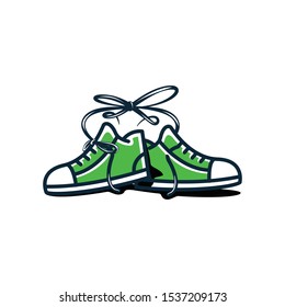 couple shoes cute vector on white background