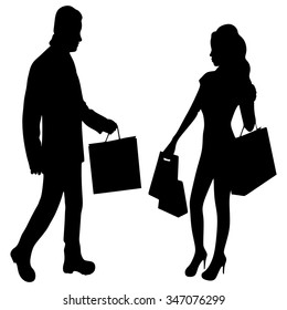 Couple with shopping bags