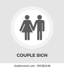 Couple sign icon vector. Flat icon isolated on the white background. Editable EPS file. Vector illustration.