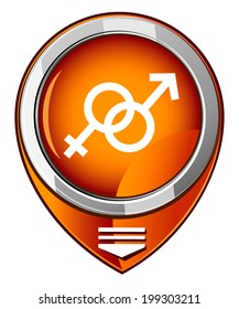 Couple sign. Orange Vector illustration.