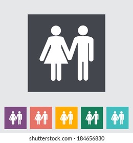 Couple sign. Single flat icon. Vector illustration.