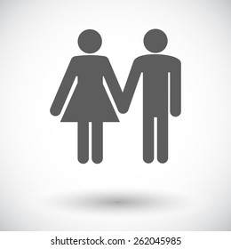 Couple sign. Single flat icon on white background. Vector illustration.