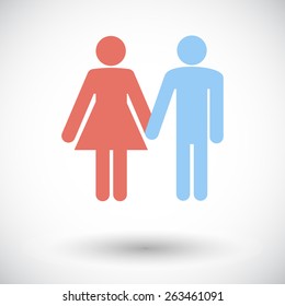 Couple sign. Single flat icon on white background. Vector illustration.