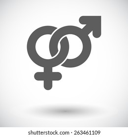 Couple sign. Single flat icon on white background. Vector illustration.