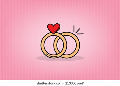 Couple sign : wedding ring icon