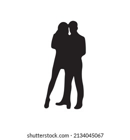 Couple silhouette background . Vector Illustrator.
