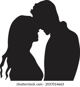 couple silhouette black line drawing