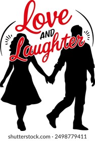 Couple silhouette dsign vector art natural