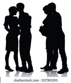 couple silhouette expecting a baby  (also available jpeg version)