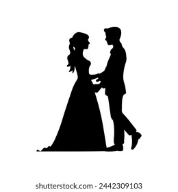 
couple silhouette happy image vector illustration