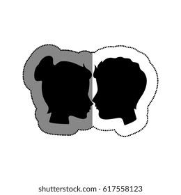 couple silhouette with hearts