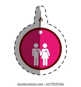 couple silhouette with hearts