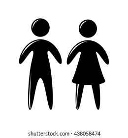 couple silhouette icon design 