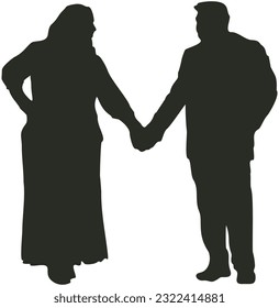 Couple silhouette illustration for any purpose