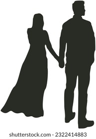 Couple silhouette illustration for any purpose