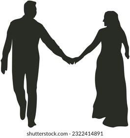 Couple silhouette illustration for any purpose