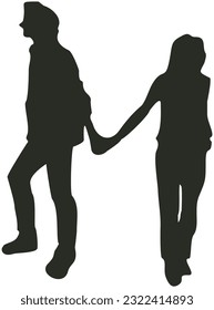 Couple silhouette illustration for any purpose