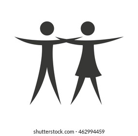 couple silhouette isolated icon vector illustration design