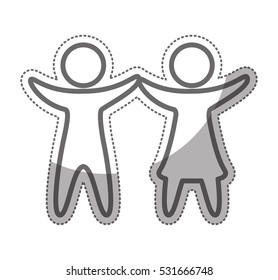 couple silhouette isolated icon vector illustration design